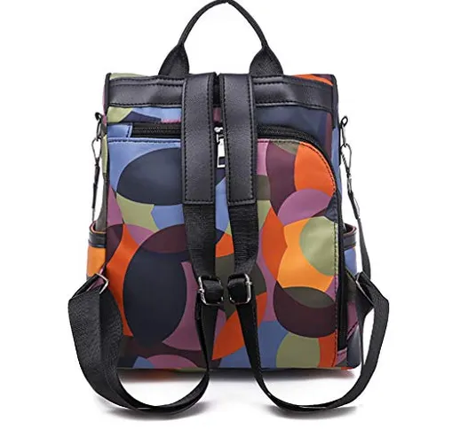 Multicolore Casual Donna i Viaggi Scolastici Moda con Chiusure Tramite Zip Borse a Zainett...