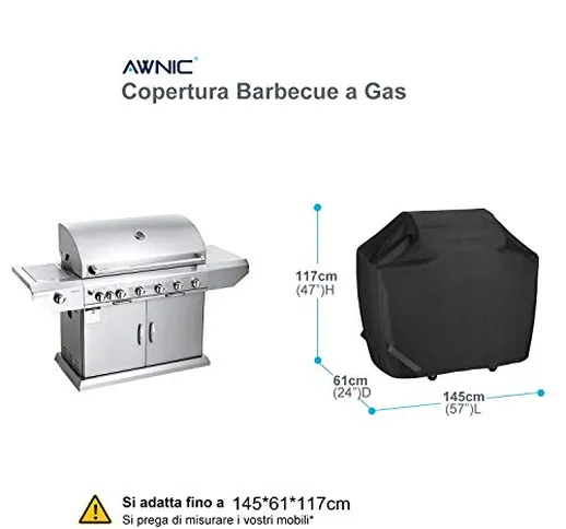 AWNIC Copri Barbecue a Gas Grande Copertura Barbecue Copertura Impermeabile Resistente 420...