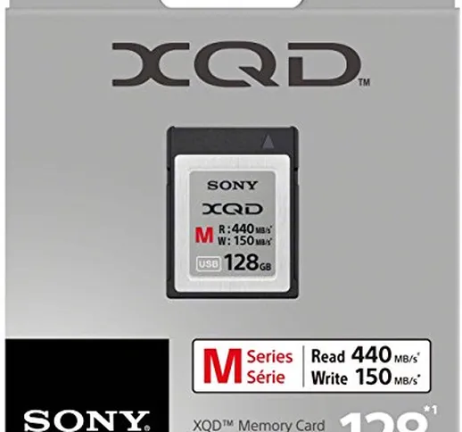 Sony - Scheda di Memoria Flash XQD da 128GB, Serie M (velocità Lettura: 440 MB/s, velocità...