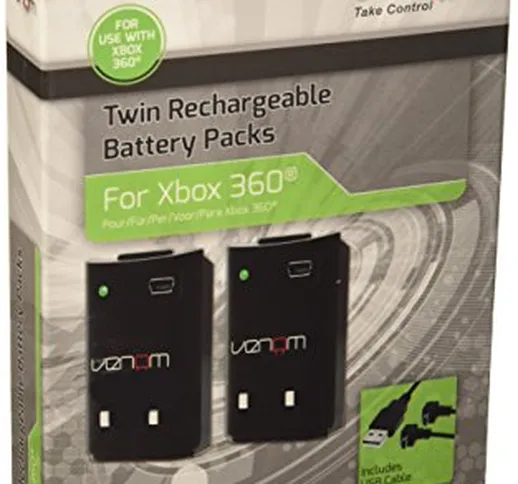 Venom Twin Rechargable Battery Packs - Black (Xbox 360) [Edizione: Regno Unito]