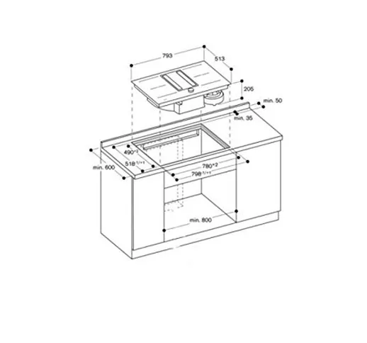 Gaggenau Piano cottura ad induzione con cappa integrata CV 282 100 da 80cm