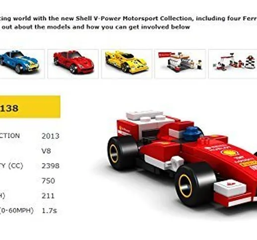 Lego 2014 The New Shell V-Power Collection Ferrari F138 40190 Exclusive Sealed