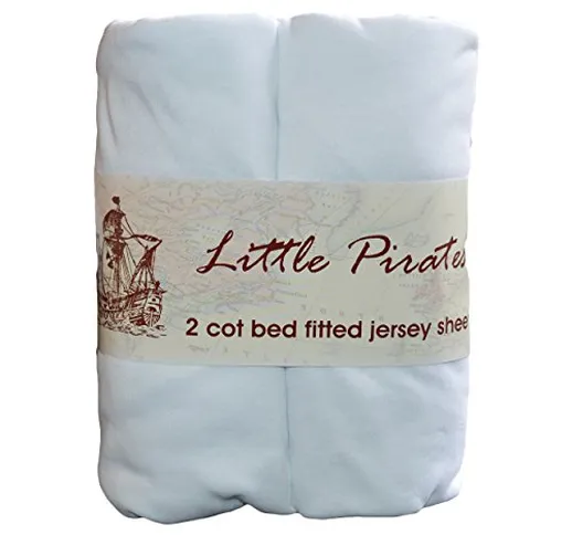 2 x lenzuolo con angoli per lettino bambini 70 x 140 100% cotone jersey - bianco