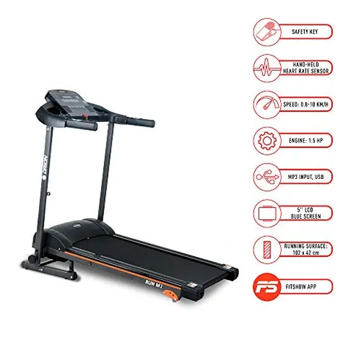 Orion Run M2 Tapis ROULANT Elettrico Pieghevole con Computer LCD, Bluetooth Fitness App, A...