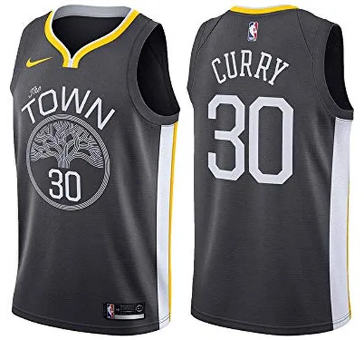 Lalagofe Stephen Curry #30 Golden State Warriors, Nero City Edition '18 The Town Jersey Ma...