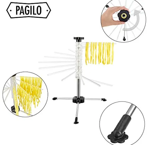 PAGILO Stendipasta, Essicca Spaghetti, altezza 40 cm | Lunghi Spaghetti, Asciuga Facilment...
