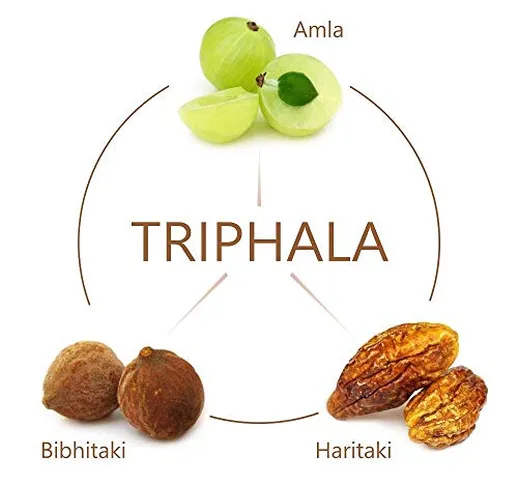 Triphala compresse da 1000mg (120 o 360 compresse) a base di frutta di re ayurvedico Amla,...