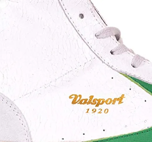 Valsport 1920 Scarpe Sneakers Alte Uomo in Pelle Nuove Tournament, Bianco/Verde (42 EU)