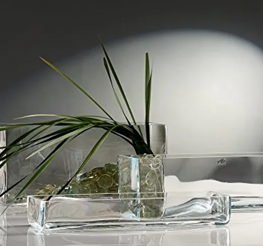 Vaso in vetro rettangolare rettangolare trasparente di Sandra Rich, Vetro, clear, 12 cm hi...