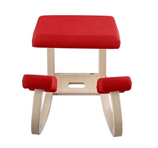 Varier Furniture,  Sedia ergonomica  Variable legno naturale + tessuto  STE013  rosso