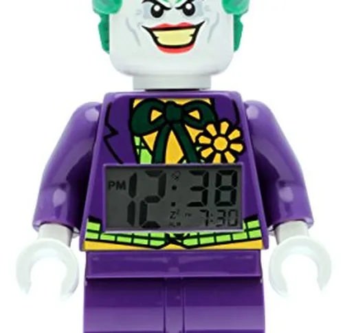 LEGO Batman Movie 9007309 Sveglia  per Bambini Minifigure Joker, Viola/Verde, Plastica, Al...