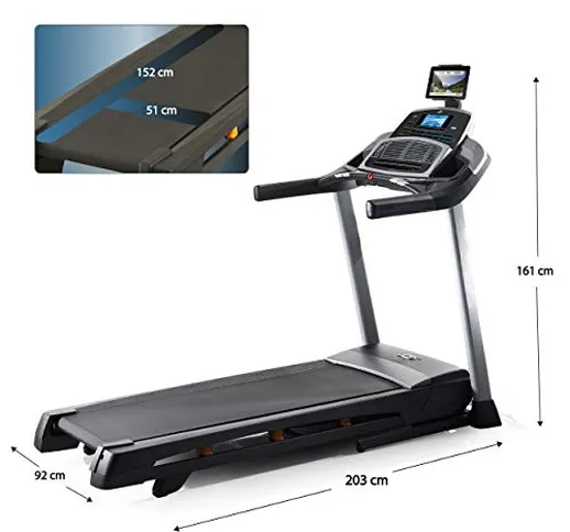 Tapis roulant NordicTrack T10.0 - velocità max di 22 km/h - inclinazione max. 12% - superf...