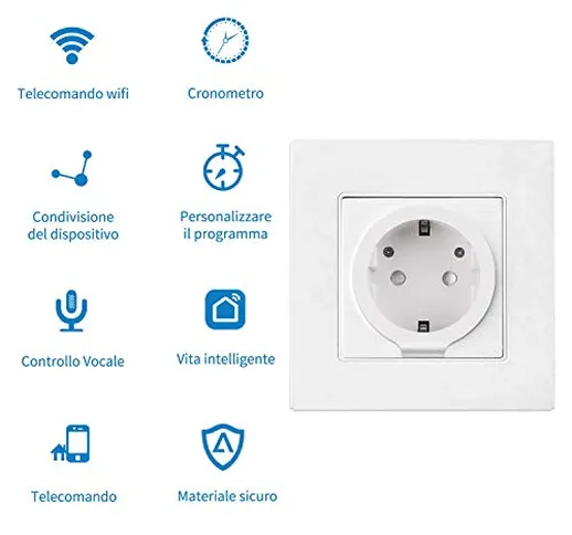 Presa Intelligente Wifi AISIRER Spina Intelligente Wifi Energy Monitor per Elettrodomestic...
