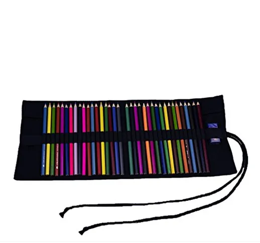Amoyie - Sacchetto della matita portamatite arrorolabile per 36 matite colorate porta penn...