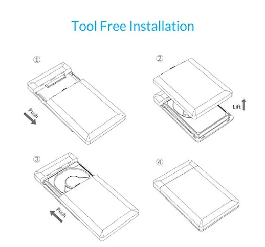 ORICO Custodia Esterna da 2,5"con Custodia per Disco Rigido, USB 3.0, per HDD da 2,5 Polli...