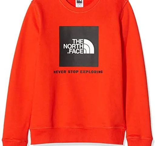 The North Face Youth Box Drepeak Crew, Felpa Unisex Bambini, Rosso (Fiery Red), XL