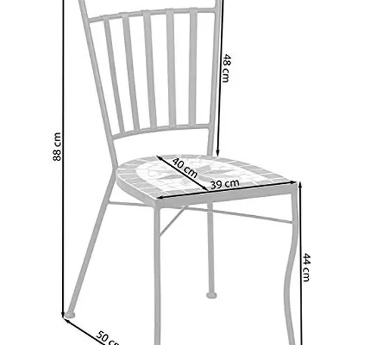 Dehner Diana, Sedia, ca. 90 x 40 x 47 cm, metallo, marrone/grigio