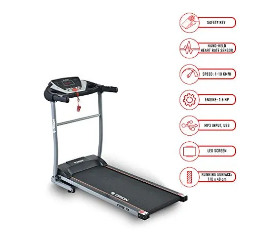 Orion Core Y4 Tapis ROULANT Elettrico per Fitness,Pieghevole, con MP3, Computer A LED, Blu...