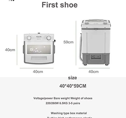 CxiaoZks Abbigliamento 260W Mini Portatile di Lavaggio di Scarpe Lavatrice Scarpe Macchina...