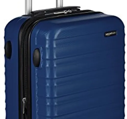 AmazonBasics - Valigia Trolley rigido con rotelle girevoli, 78 cm, Blu scuro