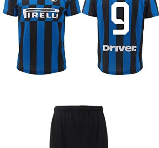 Maglia Lukaku Inter Ufficiale + Pantaloncini 2019 2020 Completo Divisa Adulto Ragazzo Bamb...