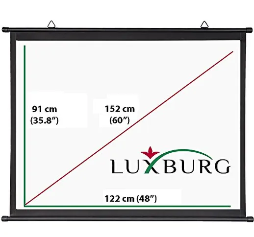 Luxburg 152,4 cm 120 x 90 cm 4 K schermo proiettore 3D Simple bar - Tessuto opaco bianco 4...