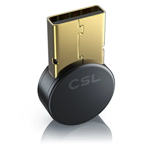 CSL - Bluetooth Adattatore Nano USB V4.0 Rotondo - USB 2.0 High Speed - Fino a 3 MBit s -...