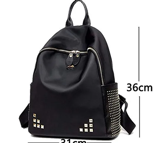 Beylasita Donna Zaino Borchie Casual Borsa in nylon Impermeabile Backpack Daypack per Scuo...