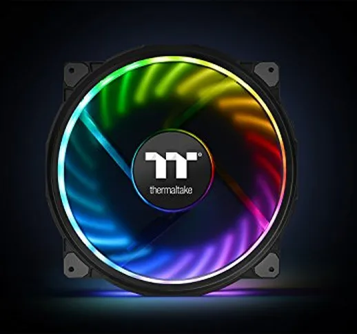 Thermaltake Riing Plus 20 RGB TT Premium Edition Ventola con Illuminazione a LED, Nero