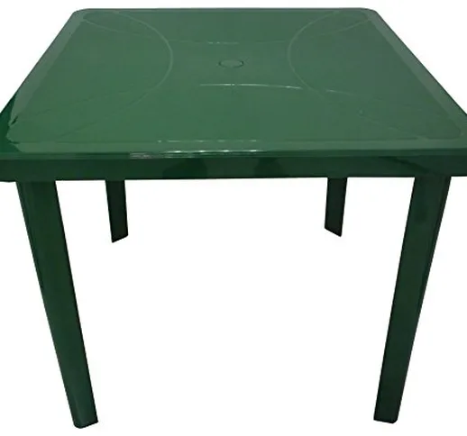 SF SAVINO FILIPPO Tavolo tavolino Quadrato 80x80 Nettuno in Dura Resina di plastica Verde...