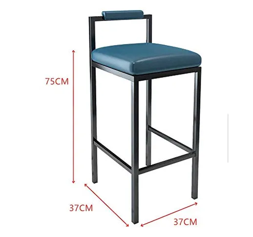 75CM Bar Stool Alti Sgabelli con Schienale E Poggiapiedi, per La Prima Colazione Bar, Cont...