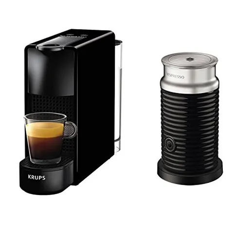 Krups Nespresso Capsule caffè Essenza Mini con Aeroccino, Blocco termico del sistema di ri...