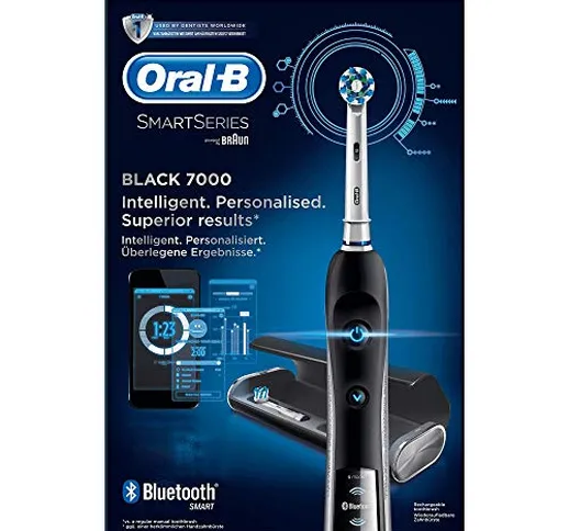 Oral-B Black 7000 CrossAction Spazzolino Elettrico con Connettività Bluetooth, Nero