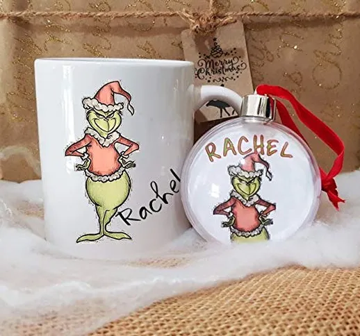 FloradeSweet Grinch Natale Tazza e gingillo Personalizzato Personalizzato Tazza di caffšš...