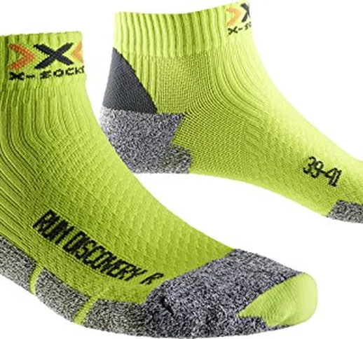 X-Socks Run Discovery New, Calze Uomo, Verde Lime/Grigio Moulinè, 39/41