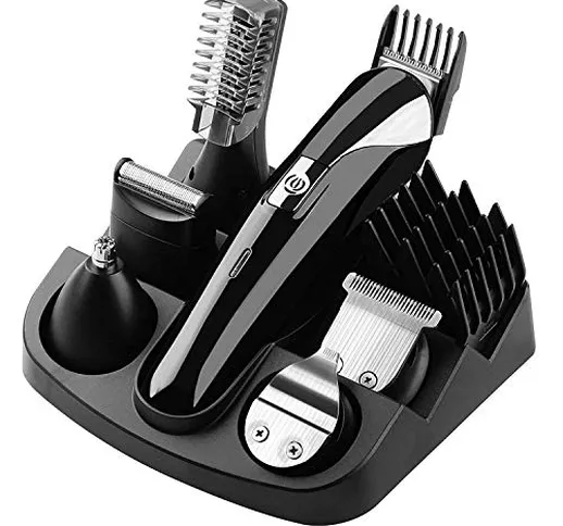 A-TION Tagliacapelli Uomo Professionale, 11 in 1 Impermeabile Rasoio Barba Elettrico, USB...