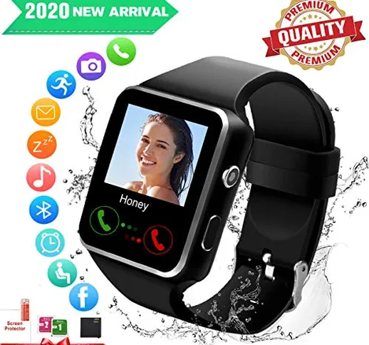 Bluetooth Smartwatch con Camera,Smart Watch Phone Touchscreen,Smart Orologio,Impermeabile...
