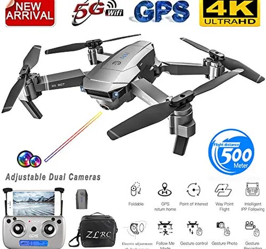 ETbotu Pieghevole Drone, Drone SG907 GPS con fotocamera 4K 5G Wifi RC Quadcopter flusso ot...