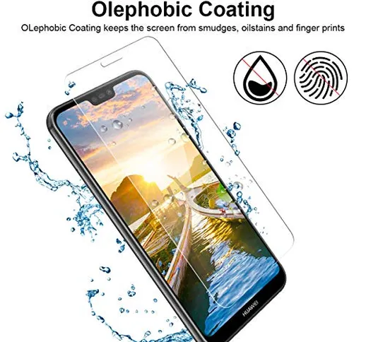 NONZERS Vetro Temperato per Huawei P20 Lite, [3 Pezzi] 9H Durezza Pellicola Vetro, Infrang...