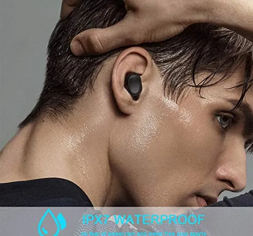 SANRF Auricolari Wireless Bluetooth 5.0, Senza Fili in-Ear, Cuffie Sportive Stereo, Imperm...