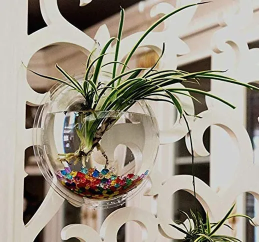 Cosanter - Vasi trasparenti per fiori in acrilico, creativo, vasi da appendere, multifunzi...