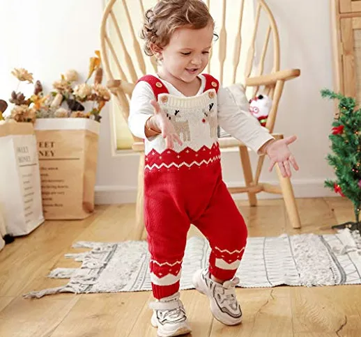 Pigiama Bambino Natale Costume, Pigiami Bambini Caldo Cardigan Maglione Pagliaccetto Inver...