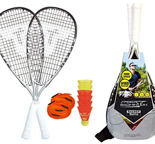 Talbot Torro Speed 7700, Set da Badminton 2 Racchette 58.5 cm, 6 Volani Veloci e Resistent...