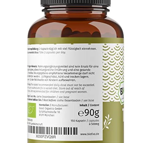 Triphala Bio - 150 Capsule Vegetali - 500mg per capsula - garantiti senza additivi - 75gr...