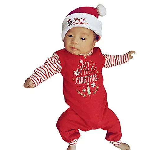 luoluoluo Natale Bambini Abbigliamento - Pagliaccetti Neonato Natale - Neonato Ragazze Rag...