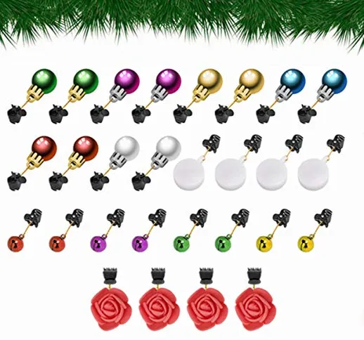 GIKPAL Ornamenti per Barba Baubles Palline di Natale 29 Pezzi con Clip Includi Bells e Occ...