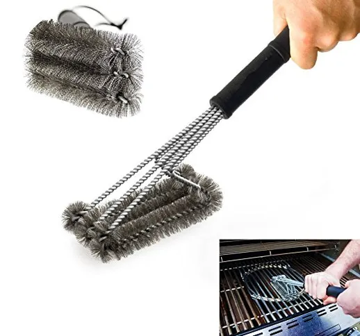 PePeng Heavy Duty 3-Branch Triangular metal brush stainless steel bristles for cleaning ba...