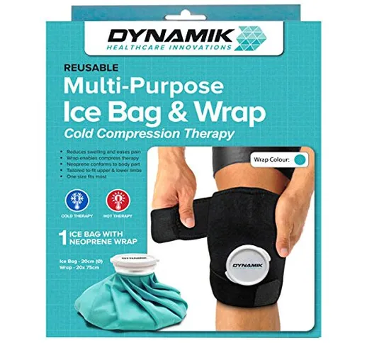 Dynamik Products - Borsa ghiaccio multiuso 20cm + fascia in neoprene - terapia compressiva