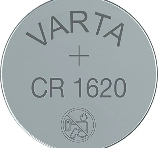 VARTA CR 1620, 6620101401, Batteria Litio a Bottone, Piatta, Specialistica, 3 Volts, Diame...