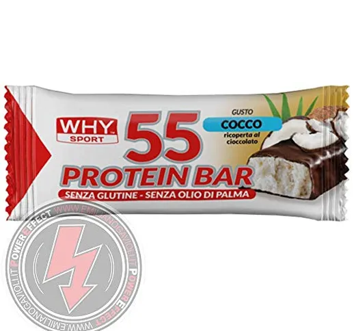 Why Sport Protein Bar 12 Barrette Proteiche da 55 gr. con Vitamine ottime come Pasto Sosti...